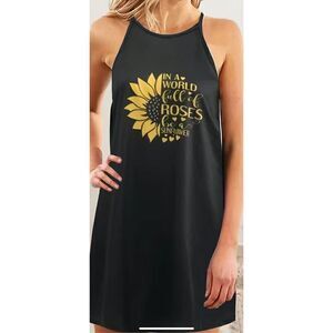 Beautiful, sunflower dress fits a large